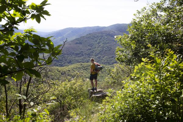 Peeing on the way back down to St. Melanie