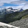 Descent from Rothorn pass to Refugio Ferraro